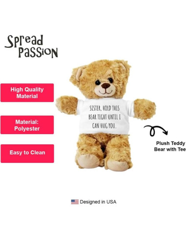 Oso de Peluche SpreadPassion 25.4 cm con Camiseta Blanca