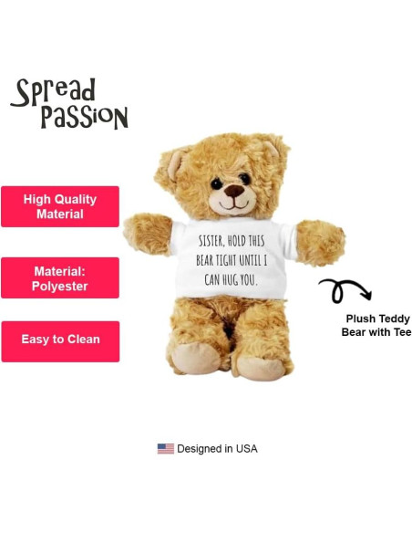 Oso de Peluche SpreadPassion 25.4 cm con Camiseta Blanca