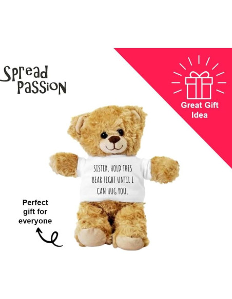 Oso de Peluche SpreadPassion 25.4 cm con Camiseta Blanca