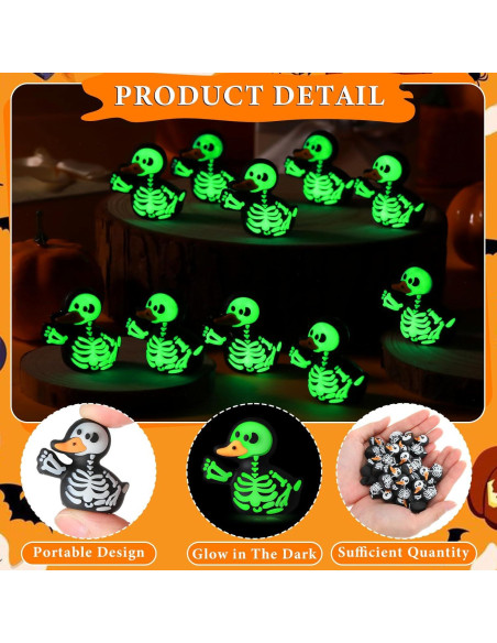 25 Figuras de Calaveras de Patito Luminiscentes Wesiti 9cm