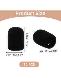 Paquete de 10 Fundas de Micrófono de Espuma Negra - Reducción de Ruido 2