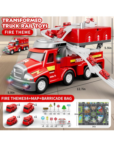 Camión de Bomberos Dwi Dowellin con Luces y Sonidos