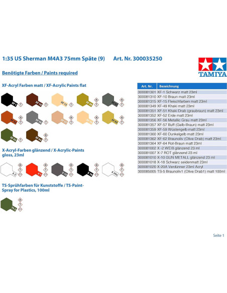 Kit de Modelo Militar Tamiya M4A3 Sherman 1/35