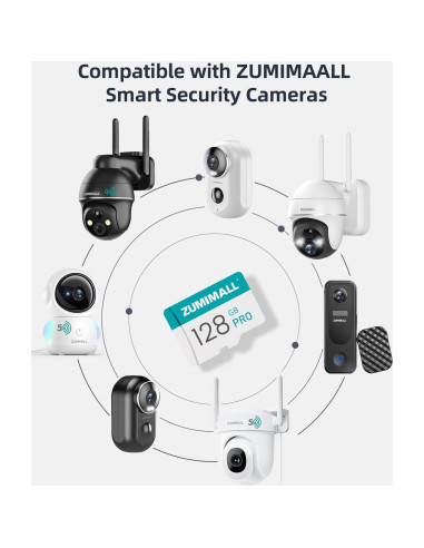 Tarjeta SD 128GB ZUMIMALL - Almacenamiento para Cámaras de Seguridad