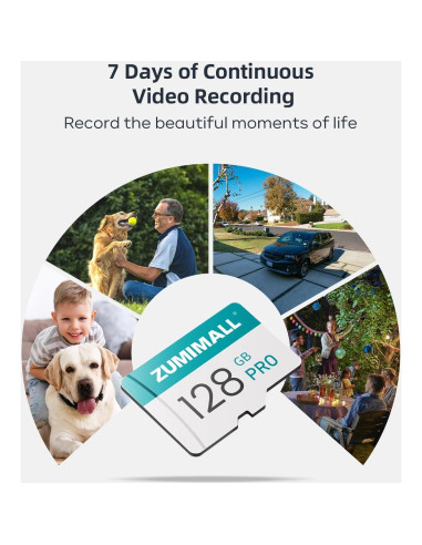 Tarjeta SD 128GB ZUMIMALL - Almacenamiento para Cámaras de Seguridad