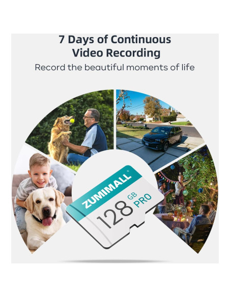 Tarjeta SD 128GB ZUMIMALL - Almacenamiento para Cámaras de Seguridad