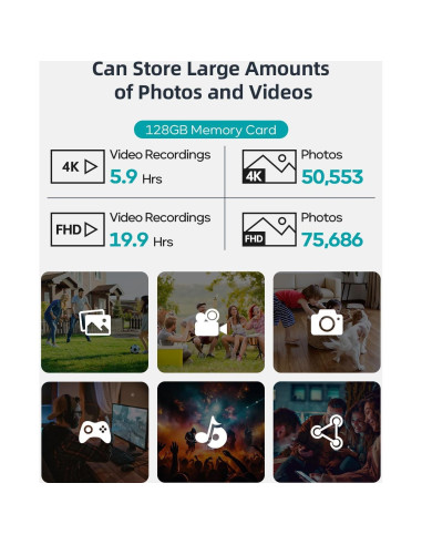 Tarjeta SD 128GB ZUMIMALL - Almacenamiento para Cámaras de Seguridad