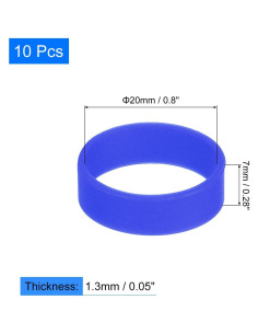 Bandas de Goma de Silicona uxcell 10Pcs 20x7mm Azul Oscuro 2