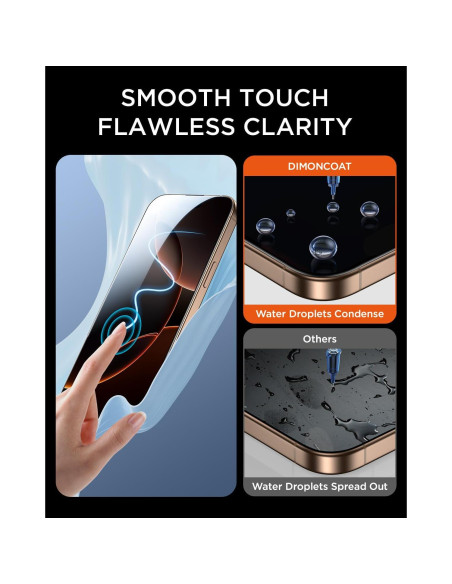 Protector de Pantalla Privado DIMONCOAT 4-Pack para iPhone 16 Pro Max