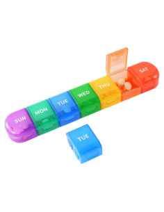 Organizador de Pastillas Semanal RSWHYY Multicolor 7 Días