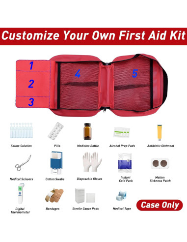 Bolsa de Primeros Auxilios Vacía ICIMBI Roja 25.8x23.7x3 cm