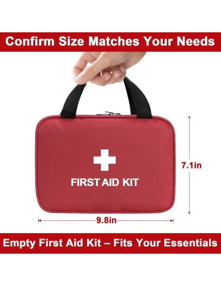 Bolsa de Primeros Auxilios Vacía ICIMBI Roja 25.8x23.7x3 cm