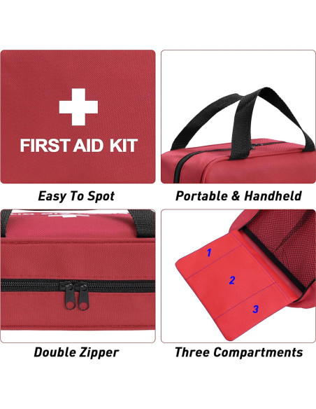 Bolsa de Primeros Auxilios Vacía ICIMBI Roja 25.8x23.7x3 cm