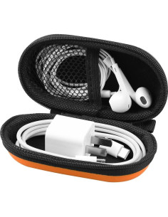 Funda de transporte RISETECH para auriculares EVA - Naranja 2
