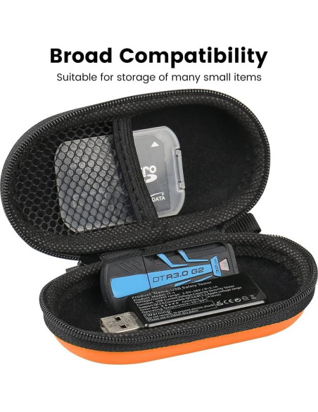 Funda de transporte RISETECH para auriculares EVA - Naranja