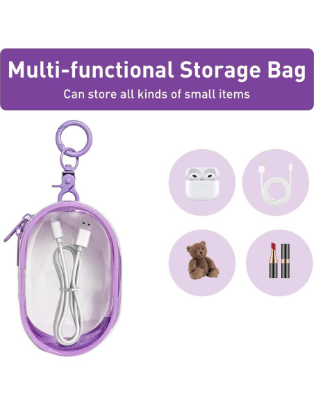 Bolsa de Almacenamiento Transparente Linsaner 10.16x6.86cm Púrpura