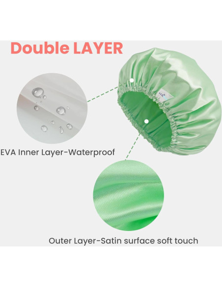 Gorros de Ducha Reutilizables LCZLBath Set 4 Piezas Doble Capa