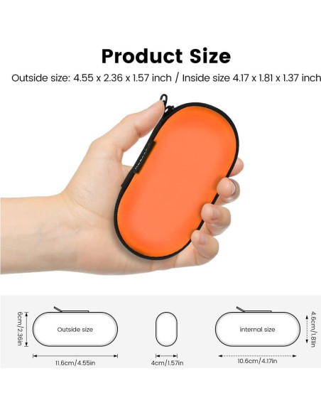 Funda de transporte RISETECH para auriculares EVA - Naranja