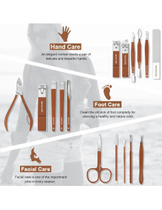 Kit de Manicura y Pedicura Profesional Leipple 16 Piezas Acero Inoxidable 2