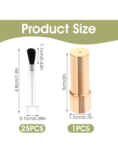 Kit de 25 Cepillos Desechables para Esmalte de Uñas ZEYIYER