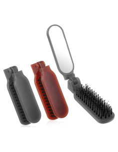 Cepillo de Pelo Plegable 2 Piezas Zyghjort con Espejo