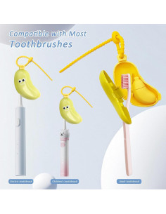 Cubierta de Cepillo de Dientes Portátil YQSLBULKY Plátano Verde 2