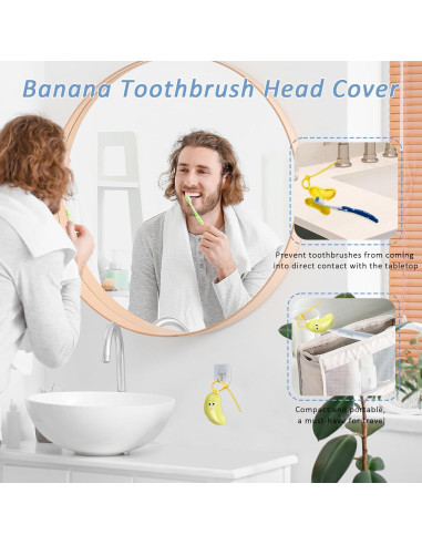 Cubierta de Cepillo de Dientes Portátil YQSLBULKY Plátano Verde