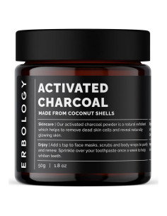 Polvo de Carbón Activado Erbology 90 g - Blanqueamiento Dental y Detox