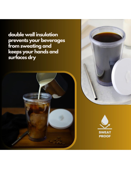 Taza de Café Helado Reutilizable SEFAONUR 16 Oz Aislada