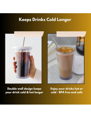 Taza de Café Helado Reutilizable SEFAONUR 16 Oz Aislada