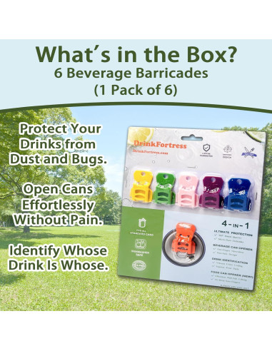 Abrebotellas BiniTPGo 6PACK - Tapas reutilizables arcoíris