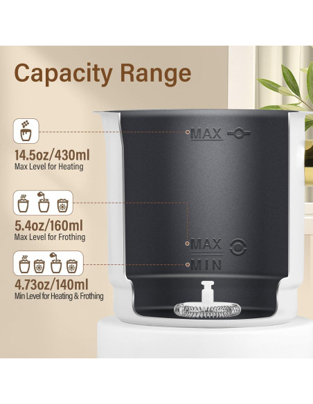 Espumador de Leche Eléctrico FRMITKL 430 ml Acero Inoxidable