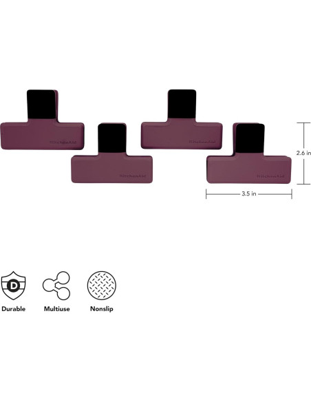 Juego de 4 Clips de Cocina Medianos KitchenAid Antideslizantes