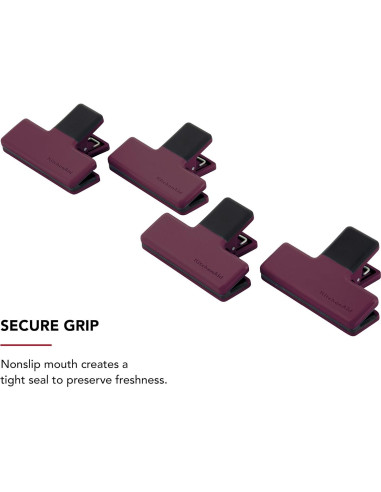 Juego de 4 Clips de Cocina Medianos KitchenAid Antideslizantes