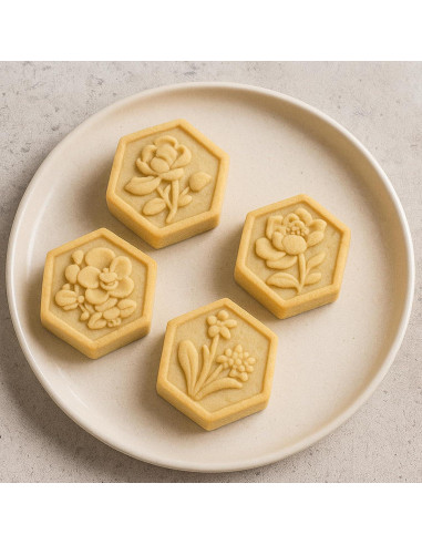 Juego de 5 Cortadores de Galletas Hexagonales Larrel - Acero Inoxidable