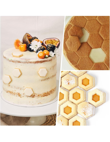 Juego de 5 Cortadores de Galletas Hexagonales Larrel - Acero Inoxidable