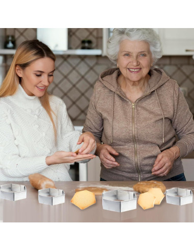 Juego de 5 Cortadores de Galletas Hexagonales Larrel - Acero Inoxidable