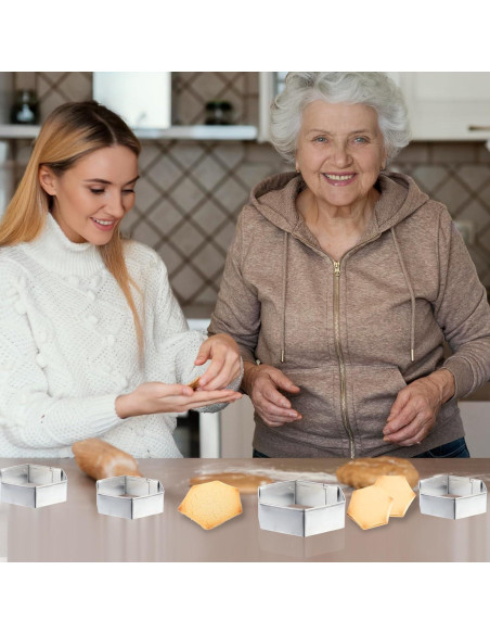 Juego de 5 Cortadores de Galletas Hexagonales Larrel - Acero Inoxidable