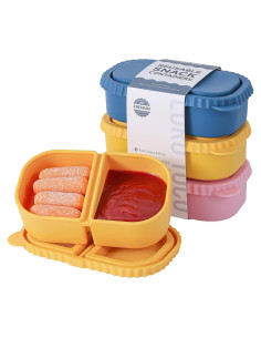 Paquete de 3 Contenedores de Silicona LOROTOCO 8 oz Doble Compartimento