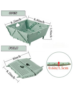 Colador Plegable Tenacisunburz Verde 21cm - Libre de BPA 2