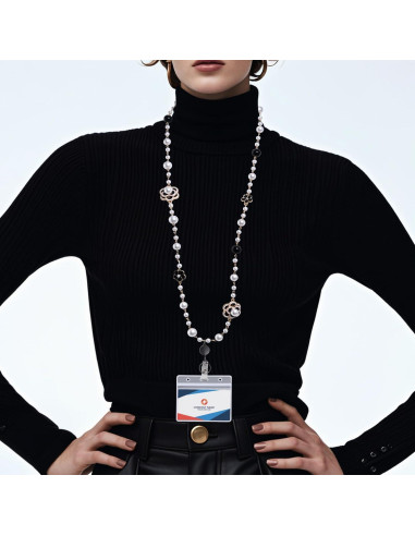 Cinta Retráctil de Identificación Kioooki con Perlas y Camelia