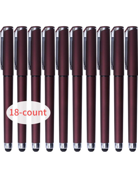 Bolígrafos de Gel Negro NC 1.0mm con Stylus - 18 Paquete