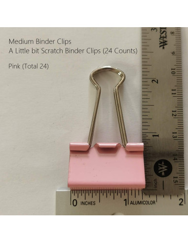 Clip de carpeta mediano rosa nctinystore 32 mm 24 PCS
