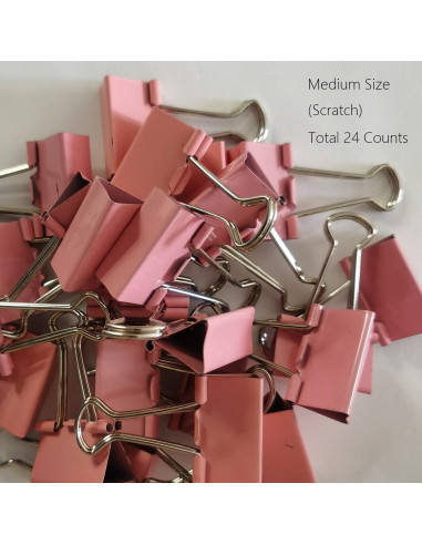Clip de carpeta mediano rosa nctinystore 32 mm 24 PCS