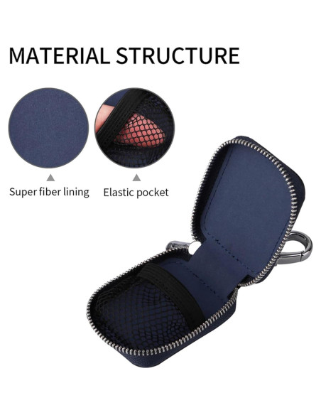 Funda de cuero PU negra para AirPods Pro 1/2/3/4 con llavero