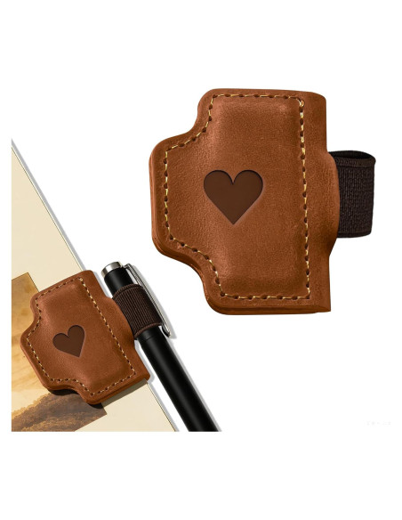 Marcador de Páginas de Cuero ACJRYO Magnético Corazón