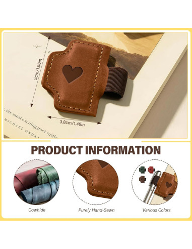 Marcador de Páginas de Cuero ACJRYO Magnético Corazón