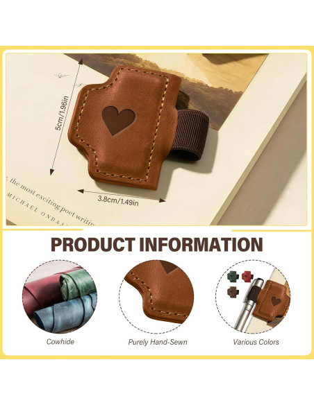 Marcador de Páginas de Cuero ACJRYO Magnético Corazón