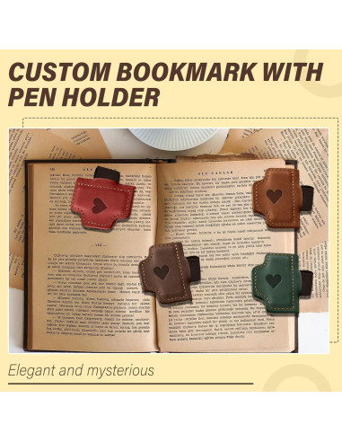 Marcador de Páginas de Cuero ACJRYO Magnético Corazón