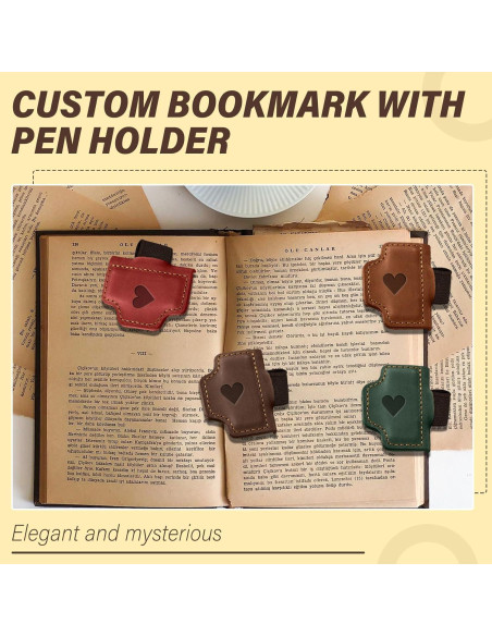 Marcador de Páginas de Cuero ACJRYO Magnético Corazón